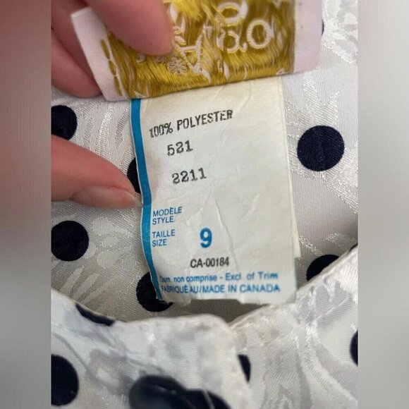 Vintage 80s Polka Dot Dress "Pretty Woman" Glam Satin Jacquard - Picture 14 of 16